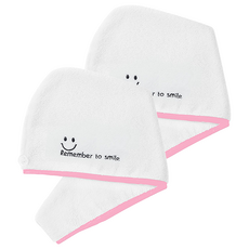 柔軟吸水乾髮帽，超強吸水力，30秒快速吸收，加厚珊瑚絨毛, 款式隨機, 2件