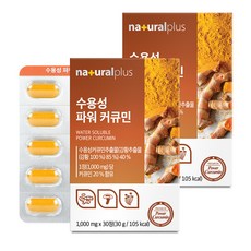 naturalplus 水溶性薑黃素萃取錠, 30顆, 2盒