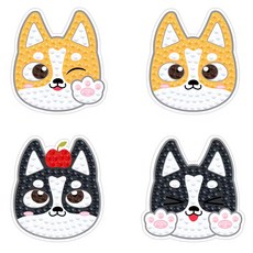 DCLARE 方塊珠寶石畫手機支架製作 4款 DIY 套組, 1套, 柴犬