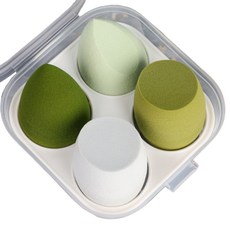 Better Than 水光彩妝粉底葫蘆粉撲 水滴 4入, 綠色, 1個