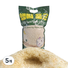 햄찌포근 소프트 쉐이빙 아스펜 베딩, 800g, 5개