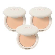 MACQUEEN NEWYORK 遮瑕粉餅, 極細顆粒輕薄服貼, 內置粉撲和鏡子, 去除油分不緊繃, Light Beige, 3個