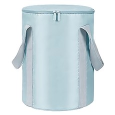 QiMart 升級款封口折疊泡腳桶袋 藍色 - 五層加厚保溫 可折疊便攜, 1個