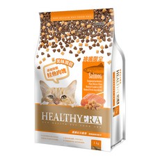 HEALTHYERA 健康紀元 1歲以上成貓 挑嘴貓專用配方 乾飼料，添加益生菌，蔓越莓，鮭魚口味, 1kg, 1袋