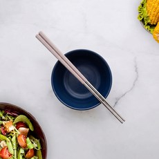 키친유 컬러 스텐 진공젓가락 24.5cm, 연핑크, 4개, 단품