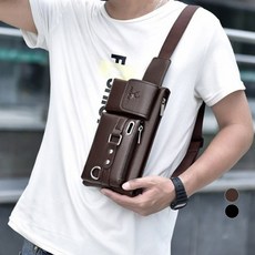 Elso 男士旅行腰包斜背郵差包, 棕色