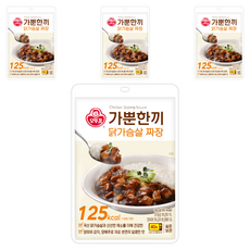 오뚜기 가뿐한끼 닭가슴살 짜장, 130g, 4개