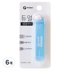 Printec 雙用修正帶/膠帶 CG0504B, 6個, 藍色
