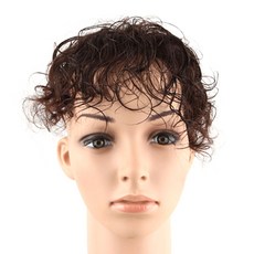 頭頂局部假髮 3層網狀 波浪 w2010, 深棕色, 1個