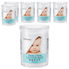 Simba 小獅王辛巴 細軸棉花棒, 260支, 6罐