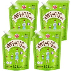 Trio 含有小蘇打的廚房洗潔精 萊姆香 補充包, 1.2L, 4個