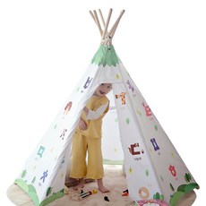 루카텐트 유아동 인디언 놀이 텐트 + LED 등 세트, 쁘띠한글, 1개