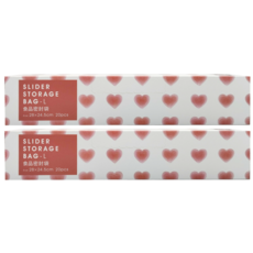 SHIMOYAMA 印花風愛心滑扣夾鏈PE保鮮分裝袋, 大款(L), 20個, 2包