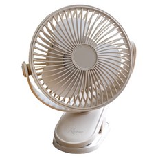 ROMEO 羅蜜歐 USB充電式夜燈桌夾扇, DFK-120, 米白色