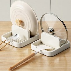 주앤지 냄비뚜껑 국자 조리도구 거치대, 베이지, 2개