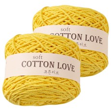 Cotton Love 18股編織線, 311黃色, 2個