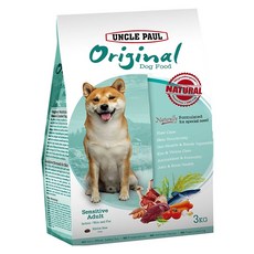 保羅叔叔 低敏成犬狗飼料 皮毛保健, 3kg, 1袋