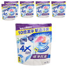 白蘭 4X極淨酵素抗病毒洗衣球補充包 抗臭護纖, 30顆, 6袋