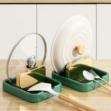 Ju and Ji 鍋蓋湯勺料理工具架, 綠色, 2個