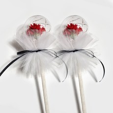 Atelier 39 La Vida春天LED球花一朵康乃馨 2入, 紅色的