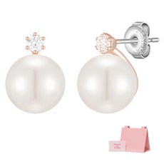 J.ESTINA 女性用 Lady Pearl 耳環 + 訊息卡 + 髮圈 + 購物袋
