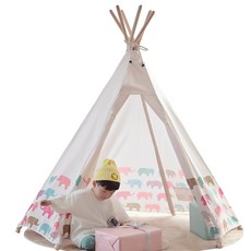 루카텐트 유아동 인디언 놀이 텐트 + LED 등 세트, 레인보우엘리펀트, 1개