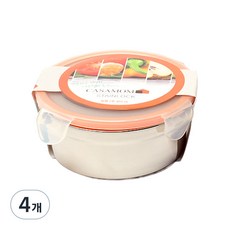 CASAMOM 不鏽鋼密封容器 圓形 2號, 4個, 460ml
