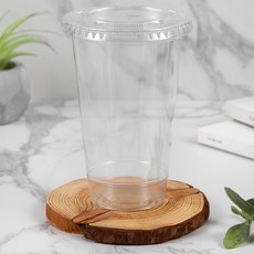 탐사 투명 PET 아이스컵 + 평뚜껑 (국내 생산), 400개, 1세트, 410ml