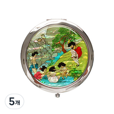 螺鈿漆器單鍵手拿鏡, 端午圖, 5個