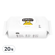 코코핏 코코래빗 물티슈 캡형, 53g, 70매, 20개