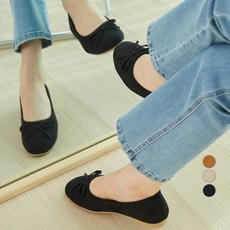 afinar 女款圓頭麂皮蝴蝶結平底鞋