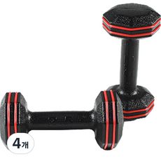 반석스포츠 레드라인 아령 2p, 2.5kg, 4개