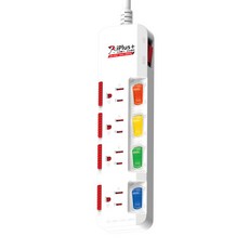 iPlus 保護傘 5切4座防塵扁插延長線 3-543S, 1個