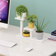 Magor 3層迷你花盆架, 3段, 白色的