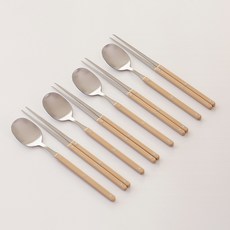 DALPAENGI LIVING 丹雅4人餐具組, 湯匙 4p + 筷子 4p, 1套, 淺棕色