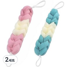 Vitabello 柔軟長柄沐浴球2件組, 2套, 藍色 + 粉紅色, 2入