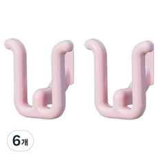 Celliving 黏貼式掛鉤拖鞋架, 6個, 粉紅色