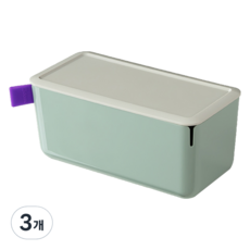 XDM 심플한 리빙박스 팬트리 정리함 소형, 라이트그린(수납함), 랜덤발송(소프트라벨), 3개