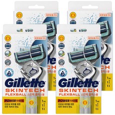 Gillette 吉列 Skintec Flexball 強力剃須刀, 1件, 4個