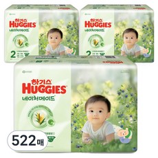 HUGGIES 好奇 2025 Naturemade 黏貼型紙尿褲 男女通用, 2階段, 522張