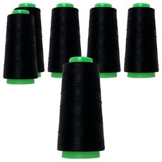 COTS 拷克/鎖邊/包縫用尼龍彈力線 2200m, 黑色, 6個