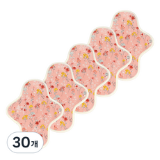 eechae 花朵一體成型棉質衛生棉 粉紅花朵, 30個, 1入, 小型