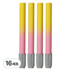 미소로운 연필 홀더 세트 A타입, 16세트, 옐로우핑크