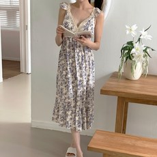 afinar 女性蕾絲附胸墊睡衣連身裙