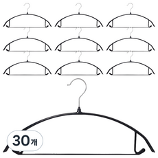 Back to Basics 防肩角變形 360度旋轉 防滑鋼製衣架, 30個, 黑色