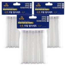 수호 주방싱크대헤드용 이물질제거 교체 필터 4p 세트, 3개