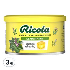 리콜라 스위스 레몬민트맛 캔디, 100g, 3개
