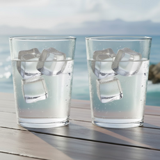 리빙메이트 트라이탄 끼임방지 V자형 물컵 360ml, 투명, 2개