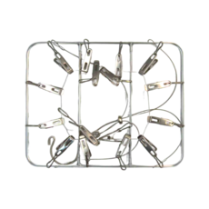 收納王妃 鋁合金襪夾方形16夾 29 x 23cm, 銀色, 1個