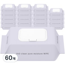 H2O클린 초순수 엠보싱 물티슈 캡형, 50g, 100매, 60개